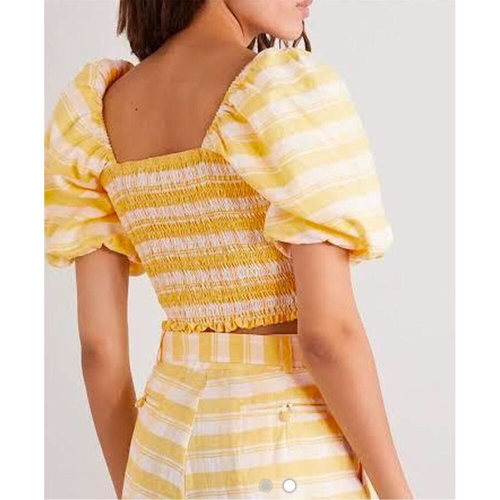 Faithfull the Brand Women's‎ Size 12 Yellow Striped Two-Piece Set - Picture 3 of 12